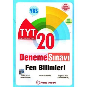 YKS TYT Fen Bilimleri 20 Deneme Sınavı Kollektif Palme Yayıncılık Sınav Kitapları