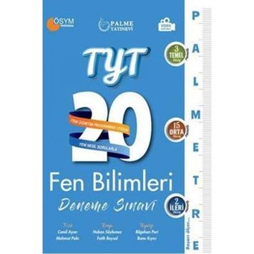 YKS TYT Fen Bilimleri 20 Deneme Sınavı Kollektif Palme Yayıncılık Sınav Kitapları