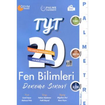 YKS TYT Fen Bilimleri 20 Deneme Sınavı Kollektif Palme Yayıncılık Sınav Kitapları