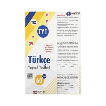 YKS TYT Türkçe 60 Yaprak Test Nitelik Yayınları