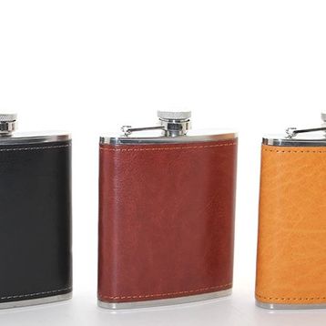 Ynt İthalat ALK2660 Paslanmaz Çelik 7 Oz Derili Tekli Matara
