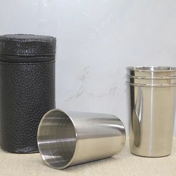 Ynt İthalat KH-ALK3926 Deri Kılıflı 4'lü Shot Bardak