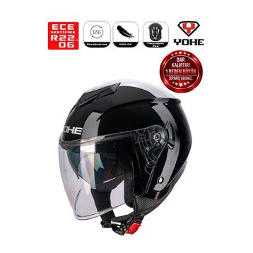 Yohe 852 Shiny Black Motor Kaskı