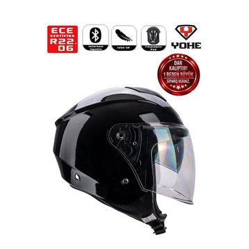 Yohe 852 Shiny Black Motor Kaskı