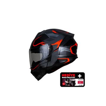 Yohe 935SV Çene Açılır Parlak Turuncu Çift Vizör Motorsiklet Kaskı