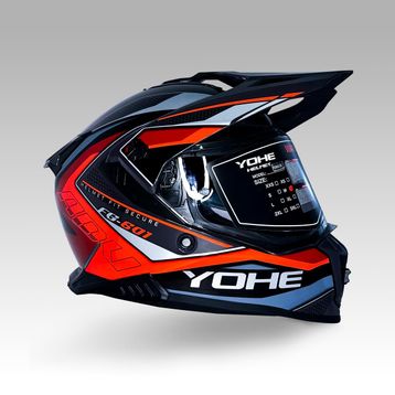 Yohe FG601 Full Face Neon Turuncu Parlak Çift Vizör Motorsiklet Kaskı