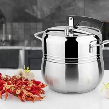 Yonca Lines Silver Kordonlu 8 lt Metal Kulp Düdüklü Tencere