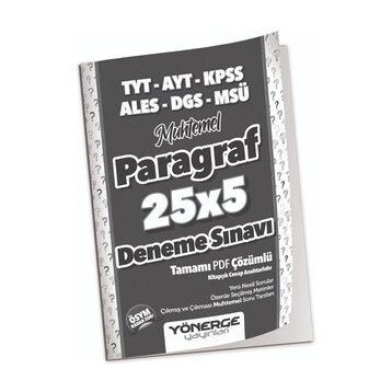 Yönerge Yayınları YKS TYT AYT KPSS ALES DGS MSÜ Muhtemel Paragraf 25 x 5 Deneme