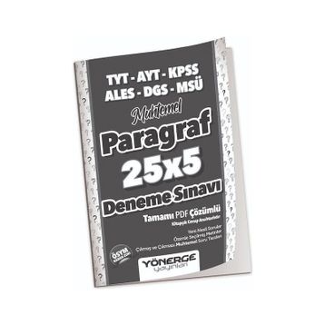 Yönerge Yayınları YKS TYT AYT KPSS ALES DGS MSÜ Muhtemel Paragraf 25 x 5 Deneme