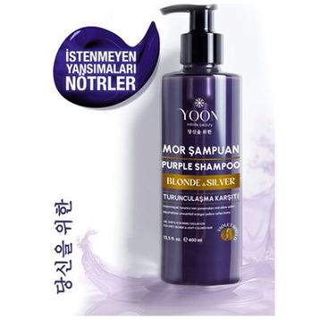 Yoon 400 ml Sarı Gri Platin Saçlara Özel Renk Koruyucu Turunculaşma Karşıtı Mor Şampuan