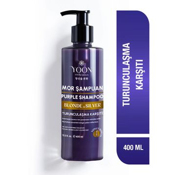 Yoon 400 ml Sarı Gri Platin Saçlara Özel Renk Koruyucu Turunculaşma Karşıtı Mor Şampuan