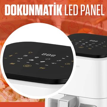 Youban Xiaomi Airfryer 3.5 lt Camlı Beyaz Fritöz