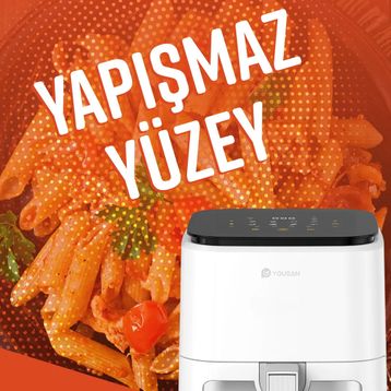 Youban Xiaomi Airfryer 3.5 lt Camlı Beyaz Fritöz