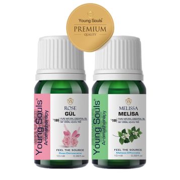 Young Souls 10 ml Aromaterapi Gül Uçucu Yağ + 10 ml Melisa Uçucu Yağ