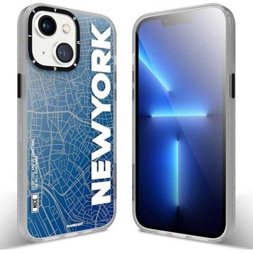 YoungKit Apple iPhone 13 Baskılı Desenli World Trip Serisi Cep Telefonu Arka Kapak