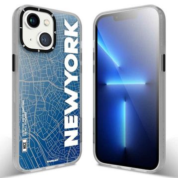 YoungKit Apple iPhone 13 Baskılı Desenli World Trip Serisi Cep Telefonu Arka Kapak