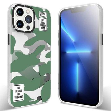 YoungKit Apple iPhone 13 Pro Max Baskılı Desenli Kamuflaj Serisi Kapak Kılıf