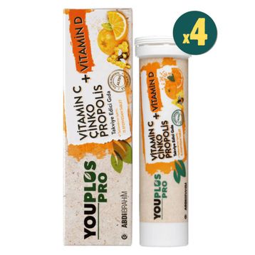 YouPlus Pro Vitamin C D Çinko Propolis 4x15 Efervesan Tablet