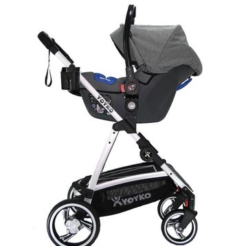 Yoyko City Seyahat Sistem 3 İn 1 Gri Silver Bebek Arabası