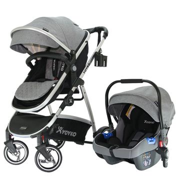 Yoyko City Seyahat Sistem 3 İn 1 Gri Silver Bebek Arabası