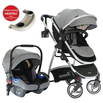 Yoyko City Seyahat Sistem 3 İn 1 Gri Silver Bebek Arabası