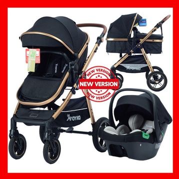 Yoyko Luxury 3 In 1 Siyah Rose Travel Sistem Bebek Arabası