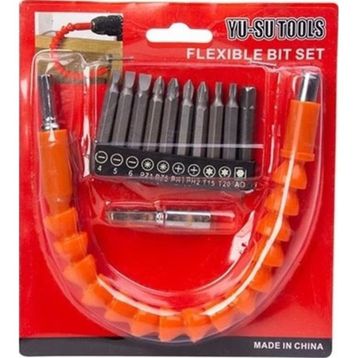 Yu-Su Tools 12'li Bükülebilir Esnek Şaft Bits Matkap Ucu ve Vidalama Uçları Set