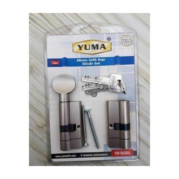 Yuma 68 mm 2'li Set Silindir Barel Çelik Kapı Kilidi