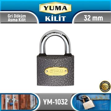 Yuma YM-1032 Gri Döküm 32mm Asma Kilit