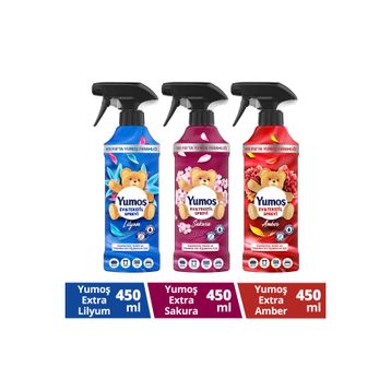 Yumoş 3x450 ml Sprey Amber + Sakura + Lilyum Sprey