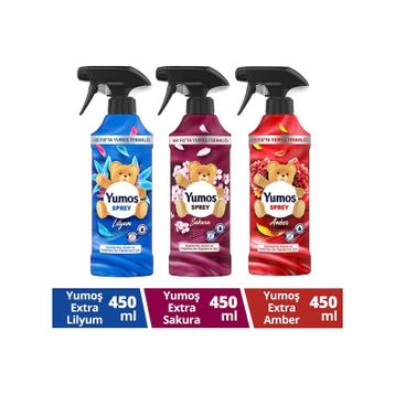 Yumoş 3x450 ml Sprey Amber + Sakura + Lilyum Sprey