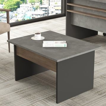 Yurudesign Antrasit 80x60 cm Vista B Ofis Sehpası