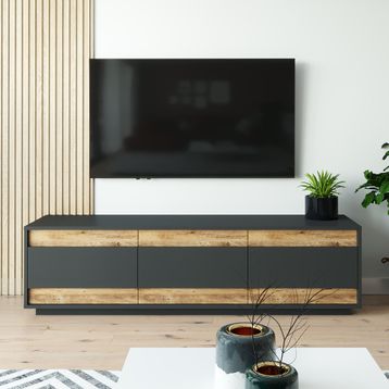 Yurudesign FR4-AA Future Çam-Antrasit Tv Ünitesi