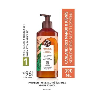 Yves Rocher 390 ml Canlandırıcı Mango Kişniş Nemlendirici Vücut Losyonu