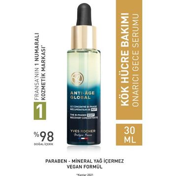 Yves Rocher Anti Age Global Çift Fazlı Onarıcı 30 ml Gece Serumu