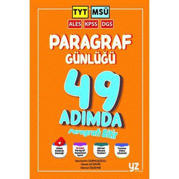 Yz Paragraf Günlüğü 49 Adımda Tyt Msü Ales Kpss Dgs Sınavlarına Hazırlık