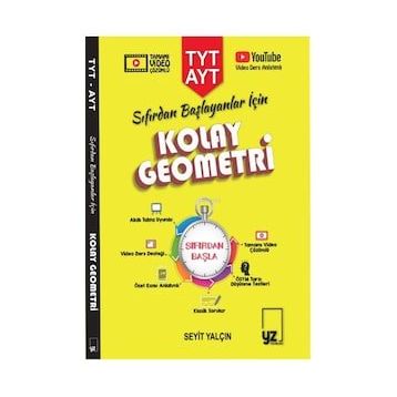 YZ Yayınları 2022 TYT AYT Sıfırdan Başlayanlar İçin Kolay Geometri