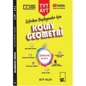 YZ Yayınları 2022 TYT AYT Sıfırdan Başlayanlar İçin Kolay Geometri