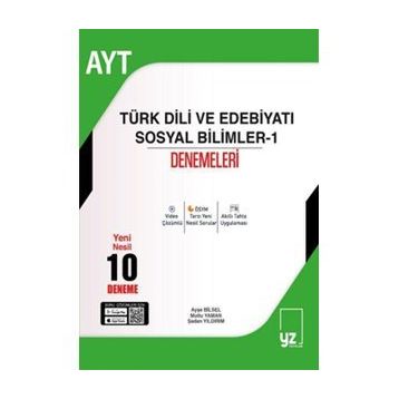 YZ Yayınları AYT Türk Dili ve Edebiyatı Sosyal Bilimler-1 10 Deneme Sınavı