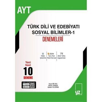 YZ Yayınları AYT Türk Dili ve Edebiyatı Sosyal Bilimler-1 10 Deneme Sınavı