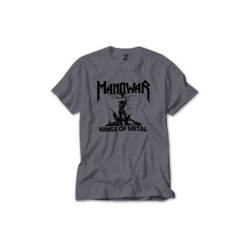 Z Zepplin RT5961 Manowar Kings Of Metal Black Gri Erkek T-shirt
