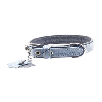 Zampa Flatiron 2x42 cm Lacivert Turkuaz Yumuşak Dokulu Gerçek Deri Köpek Tasması