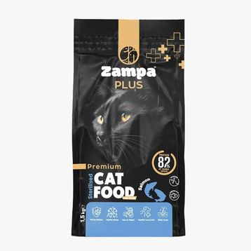 Zampa Plus 1,5 kg Kısırlaştırılmış Kediler İçin Somon Etli Premium Kuru Mama