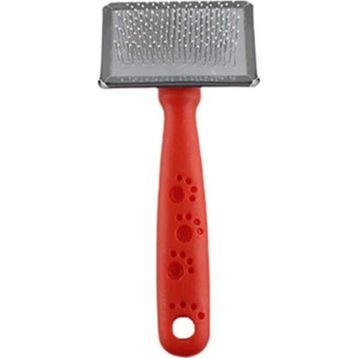 Zampa Slikon Top Başlıklı Small 14x6 cm Kırmızı Kedi ve Köpek Fırçası