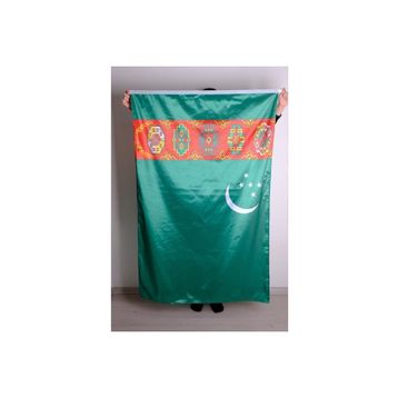 ZC Bayrak 150x225 cm Raşel Kumaş Dijital Baskı Türkmenistan Milli Gönder Bayrağı