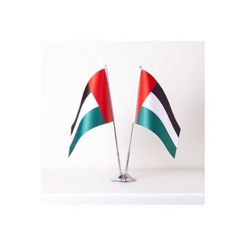ZC Bayrak 15x22,5 cm Saten Kumaş Dijital Baskı Birleşik Arap Emirlikleri 2'li Masa Bayrak