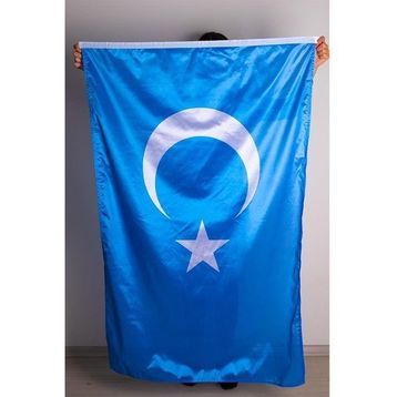 ZC Bayrak 300x450 cm Raşel Kumaş Dijital Baskı Türkistan Milli Gönder Bayrağı