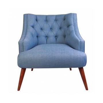 Ze10 Design Lamont Indigo Mavi Tekli Koltuk