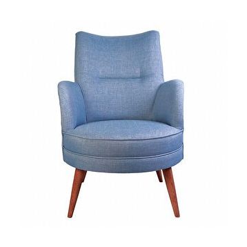 Ze10 Design Victoria Indigo Mavi Tekli Koltuk