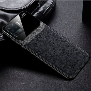 Zebana Oppo Reno 5 Lite Siyah Lens Deri Cep Telefonu Kılıfı